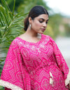 Kaftan Set with Pant, Cotton , Color Jaipuri Hot Pink