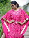 Kaftan Set with Pant, Cotton , Color Jaipuri Hot Pink