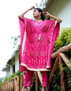 Kaftan Set with Pant, Cotton , Color Jaipuri Hot Pink