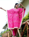 Kaftan Set with Pant, Cotton , Color Jaipuri Hot Pink
