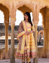 Geometric Print Straight Solid Kurta, Salwar & Dupatta Set