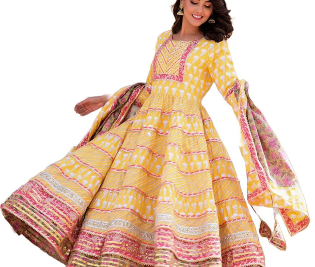 Geometric Print Straight Solid Kurta, Salwar & Dupatta Set