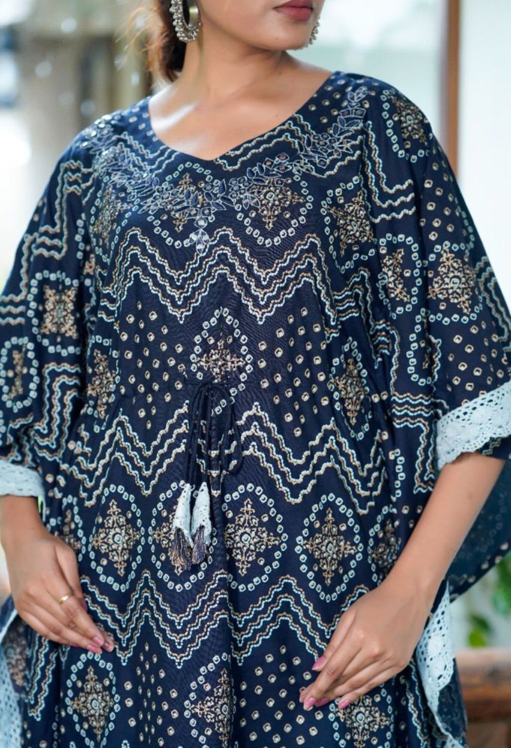 Elegent Stylish Royal Blue Kaftan Kurta Kurti Set for Women