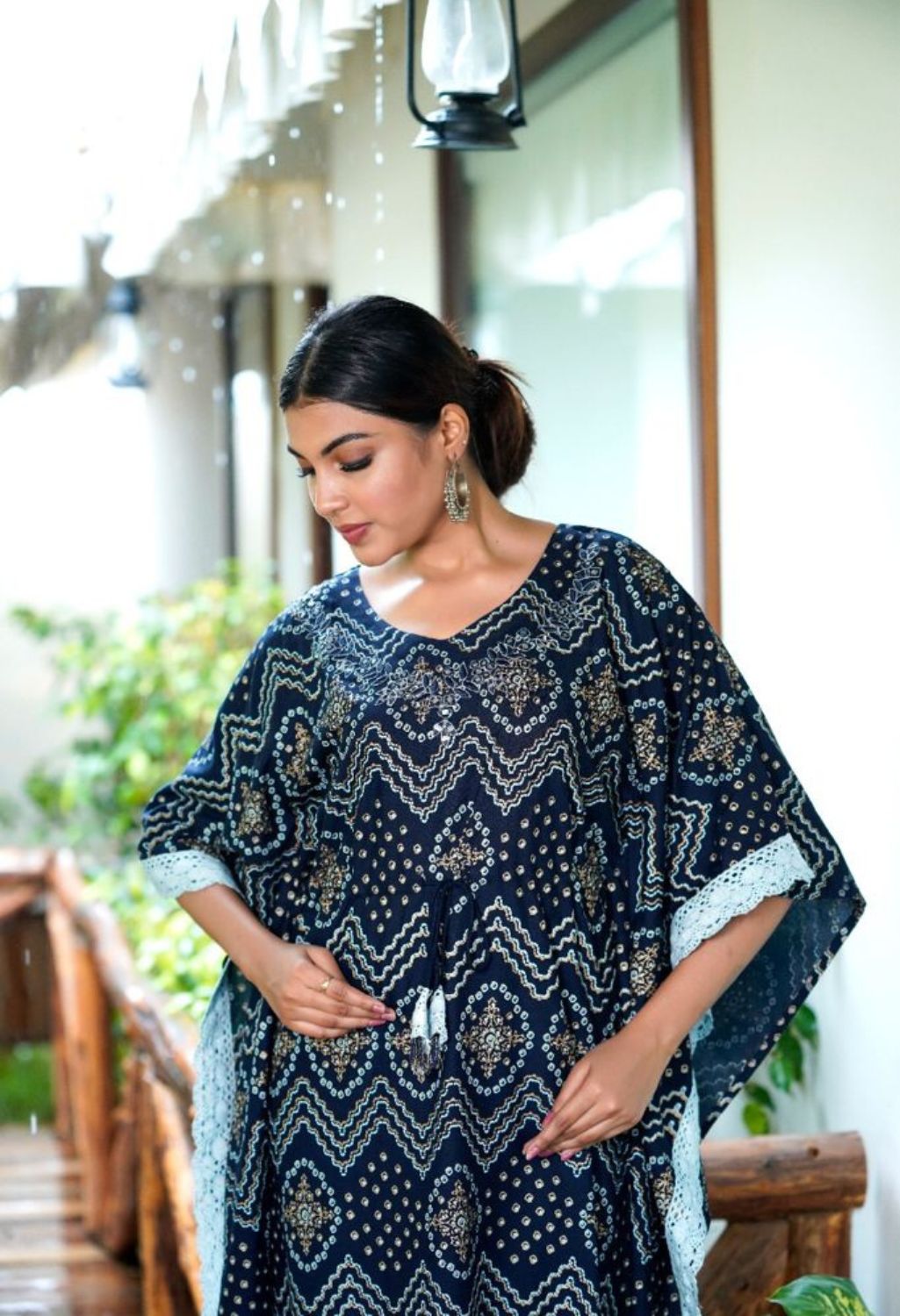 Elegent Stylish Royal Blue Kaftan Kurta Kurti Set for Women