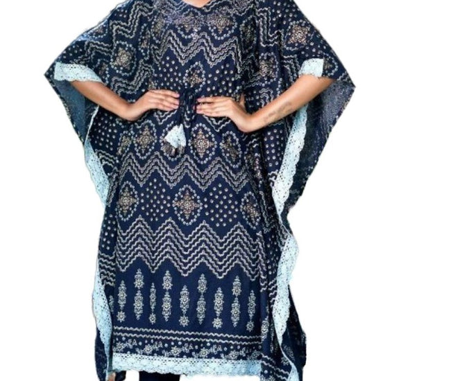 Elegent Stylish Royal Blue Kaftan Kurta Kurti Set for Women