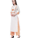 Women's Kurta and Pant Set Cotton Silk, Color- White