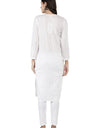 Lucknowi Hand-Embroidery White Cotton Chikankari Kurta Set