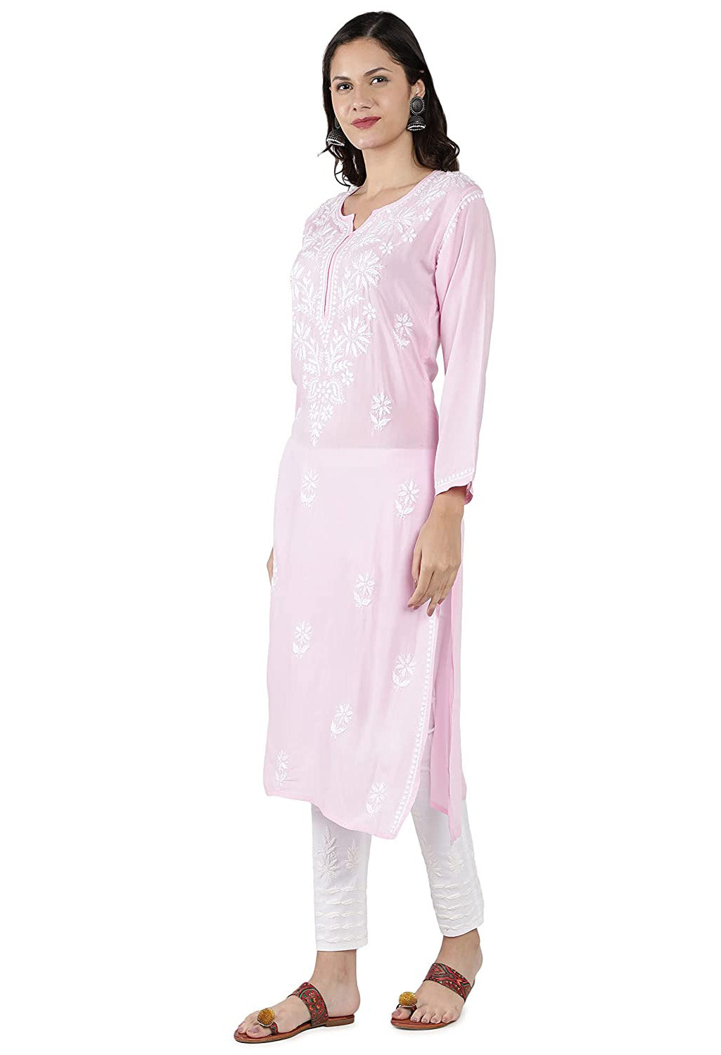 Lucknowi Hand-Embroidery Chikankari Organic Cotton Kurta Set