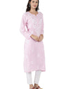 Lucknowi Hand-Embroidery Chikankari Organic Cotton Kurta Set