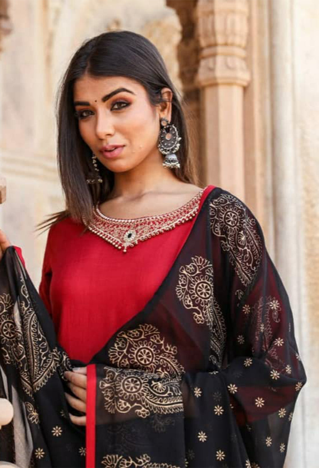 Printed Anarkali Kurta, Bottom & Dupatta Set