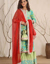 Women Kurta and Churidar Set Cotton Silk, Green