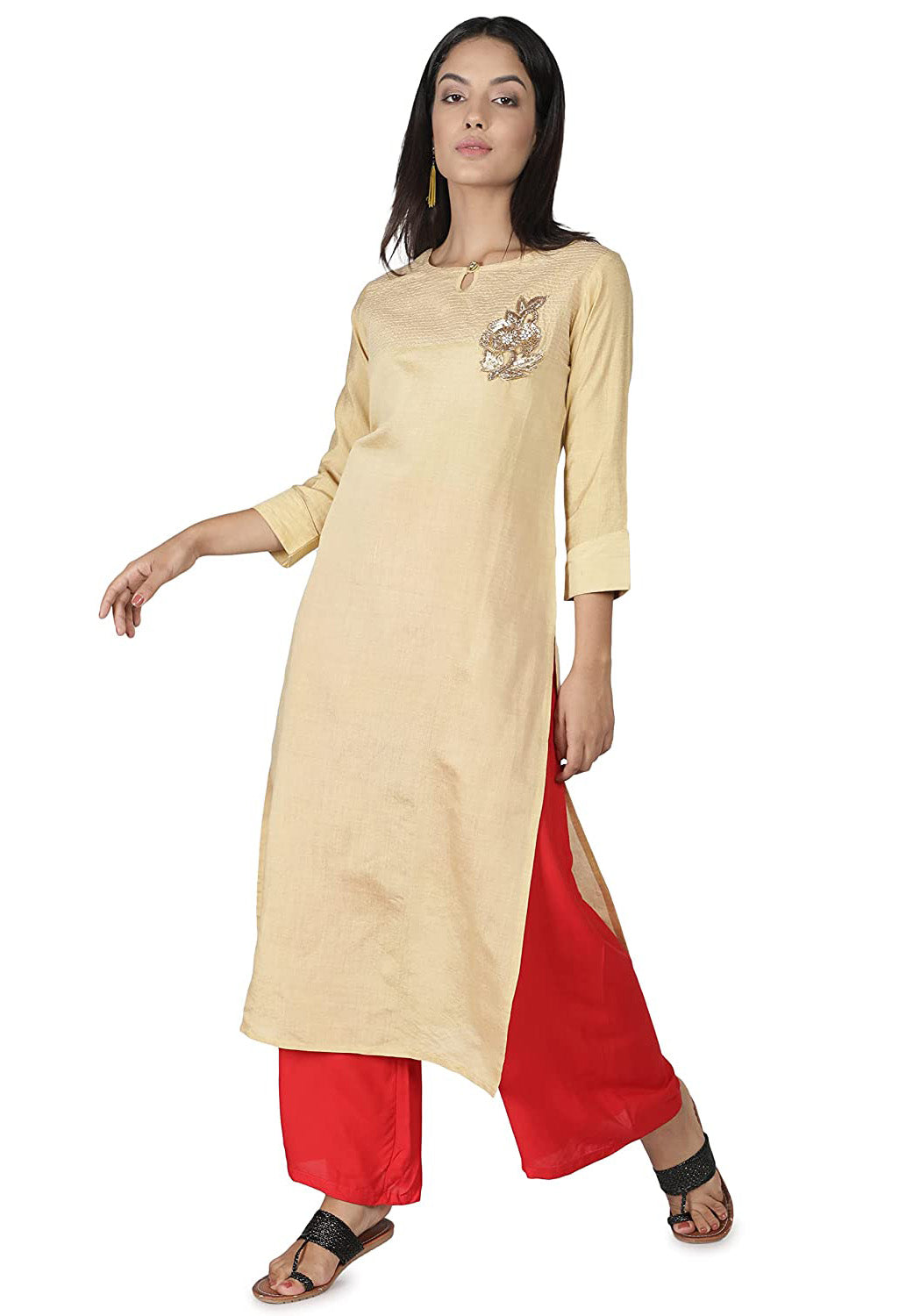 Women's Kurta and Sharara Set Cotton Silk