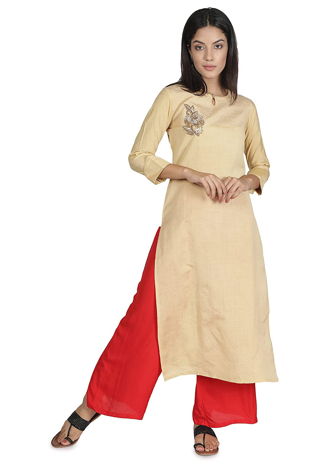 Women's Kurta and Sharara Set Cotton Silk