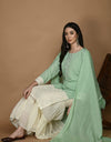 Embroidered Kurta, Palazzo & Dupatta Set