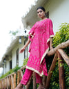 Kaftan Set with Pant, Cotton , Color Jaipuri Hot Pink