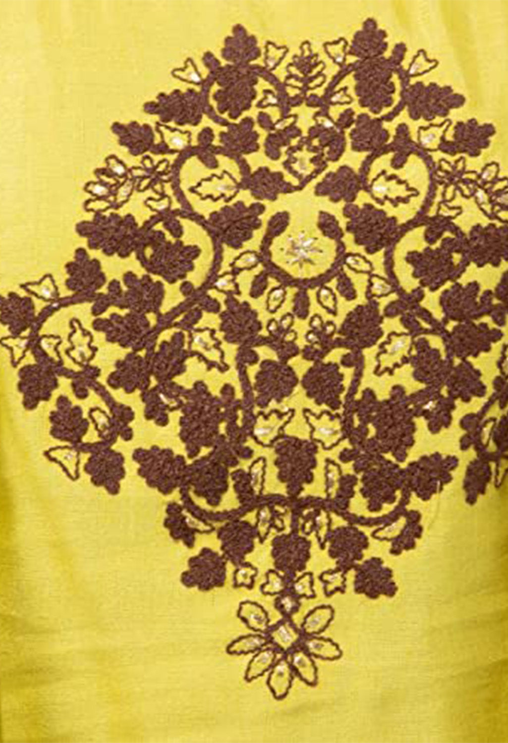 Yellow Cotton 3 Set Suit with Crop TOP Plazzo & Long Shrug