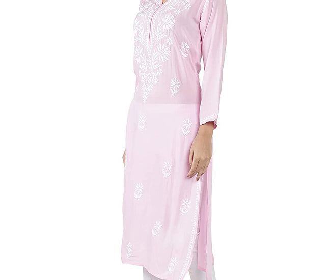 Lucknowi Hand-Embroidery Chikankari Organic Cotton Kurta Set