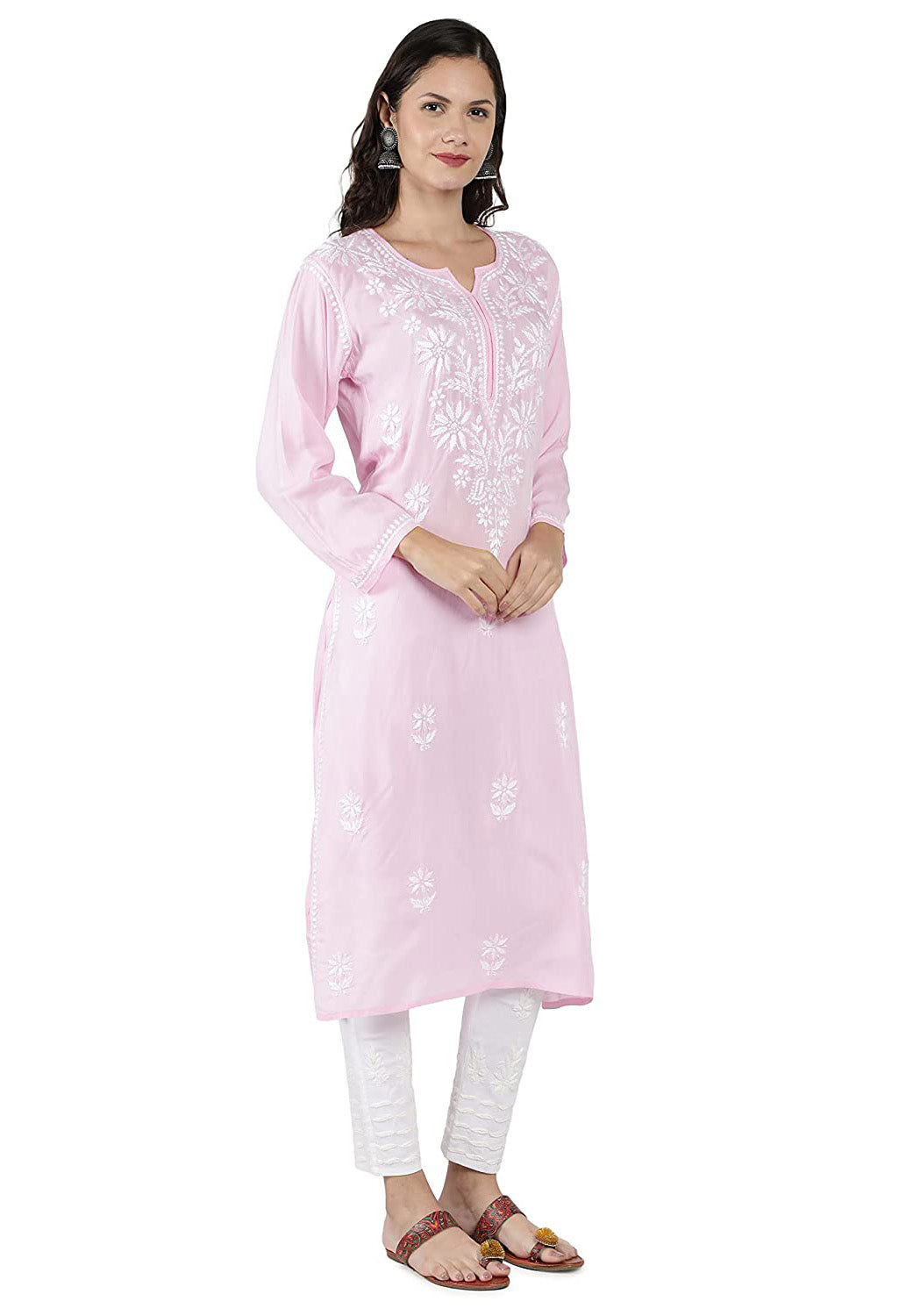 Lucknowi Hand-Embroidery Chikankari Organic Cotton Kurta Set