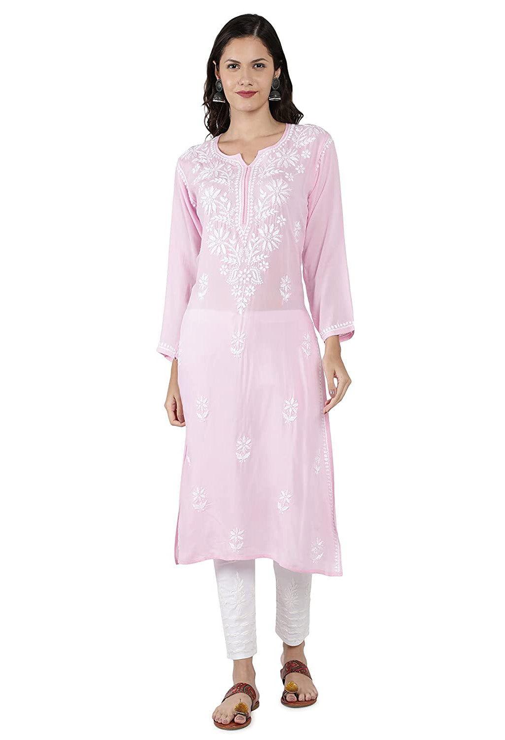 Lucknowi Hand-Embroidery Chikankari Organic Cotton Kurta Set
