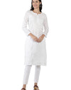 Lucknowi Hand-Embroidery White Cotton Chikankari Kurta Set