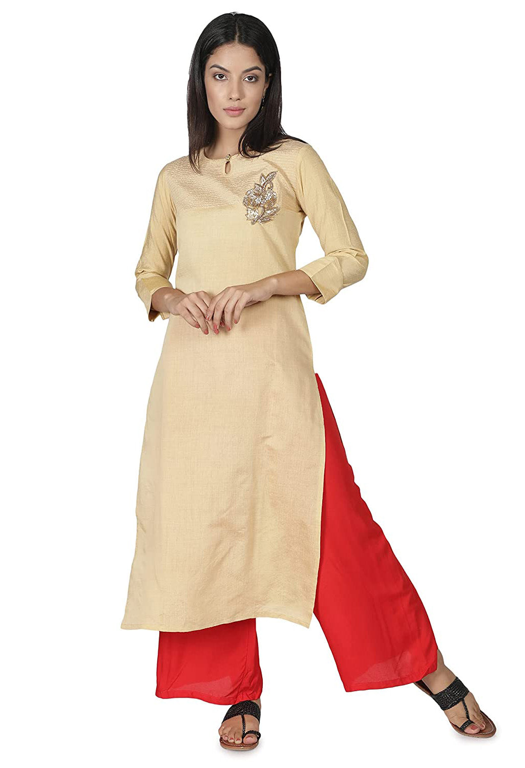 Women's Kurta and Sharara Set Cotton Silk
